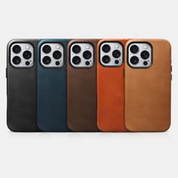 iPhone 16 Pro - Custodia in pelle Premium Magsafe iCarer Oil Wax, vera pelle, nero – Bild 2