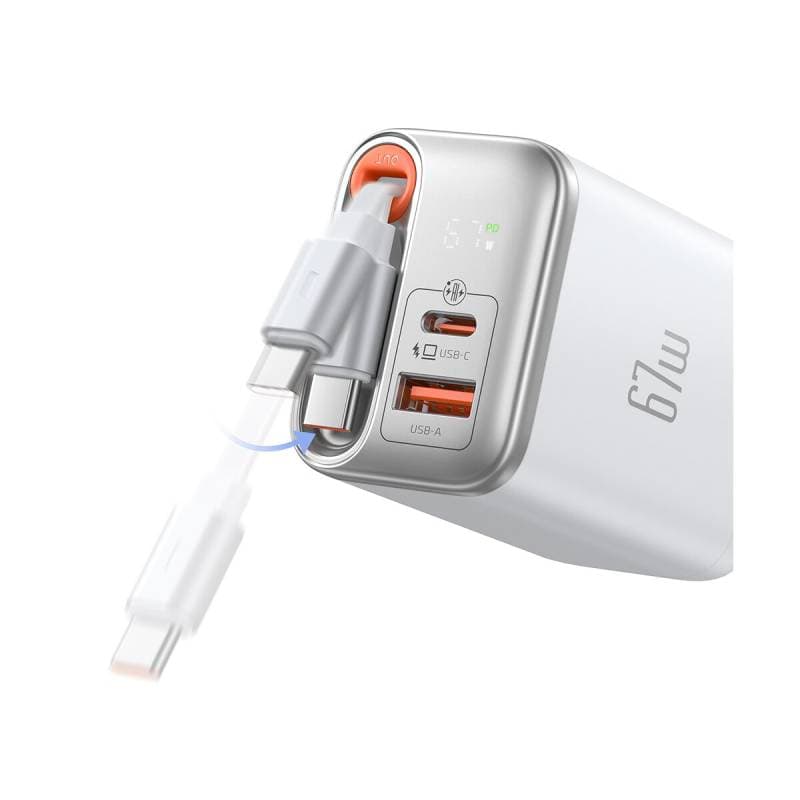 McDodo - FreeGo 67W GaN Charger mit einziehbarem Kabel, Weiss – 2