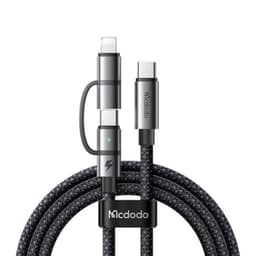 McDodo - USB-C to USB-C & Lightning, 1.2m, Schwarz – Bild 1