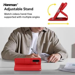 Samsung Galaxy A17 (2025) - Hanman Mill flip case with 3 card slots, red – Bild 5