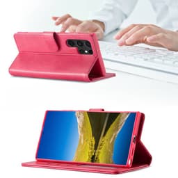 Samsung S21 - LC.IMEEKE Custodia a portafoglio con 3 scomparti per carte e chiusura magnetica, rosa – Bild 5
