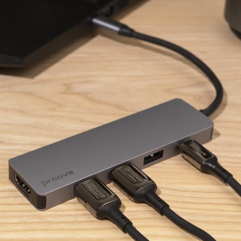 Proove - 5-in-1 HDMI Iron Link, (2x USB-A, 1x USB-A, DHMi 3840x2160 30Hz) Silver – 4