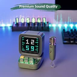Divoom - DitooMic- 8 Bit Pixel Art Speaker - Bluetooth - Karaoke & Voice Morphing - Green – Bild 6