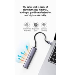 Ugreen - USB-C to USB3.0 Ethernet Adapter 1000 Mbps (CM475 / 20932), gray/black – Bild 7
