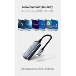 Ugreen – USB-C zu RJ45 LAN Adapter (CM199 / 50737), grau/schwarz – Bild 5