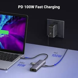 Ugreen - Hub USB-C 7-in-1 con HDMI, LAN e PD (CM512 / 60515), grigio/nero – Bild 6
