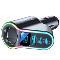 Joyroom - Caricabatterie da auto 4-in-1 da 150W, nero, ricarica rapida per smartphone e tablet (JR-CL21) – Bild 2