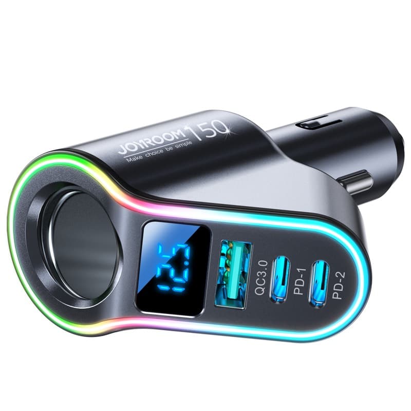 Joyroom - Caricabatterie da auto 4-in-1 da 150W, nero, ricarica rapida per smartphone e tablet (JR-CL21) – 2