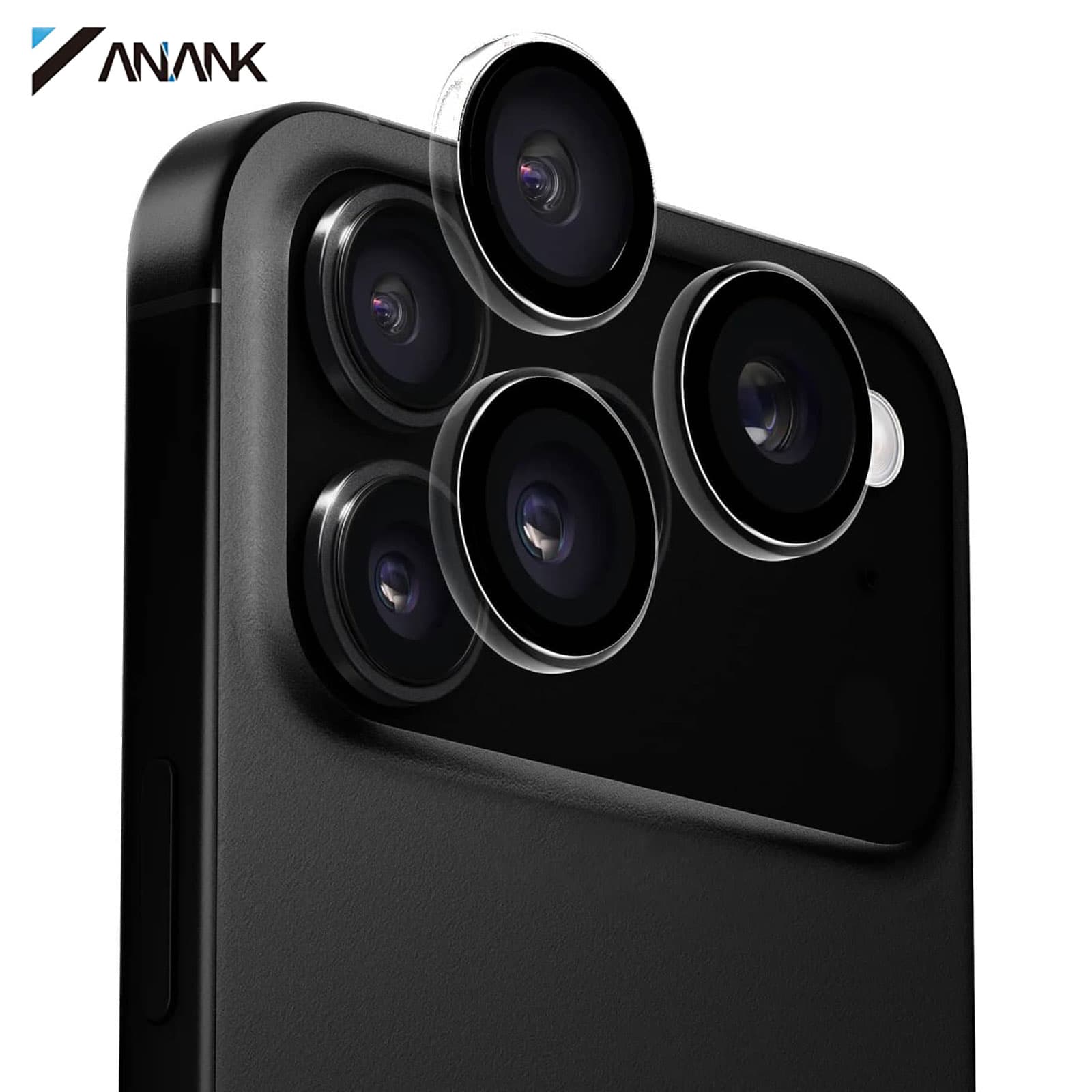 ANANK iPhone 17 Pro / 17 Pro Max - Rear Camera Armored Glass - Corning Glass, Dual Lens Protection, Black