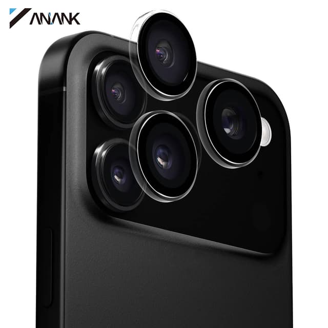 ANANK iPhone 17 Pro / 17 Pro Max - Rear Camera Armored Glass - Corning Glass, Dual Lens Protection, Black