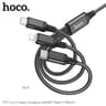 Hoco X76 3-in-1 Super charging cable(iP+Type-C+Micro), black