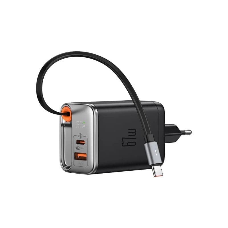 McDodo - FreeGo 67W GaN Charger mit einziehbarem Kabel, Schwarz – 4