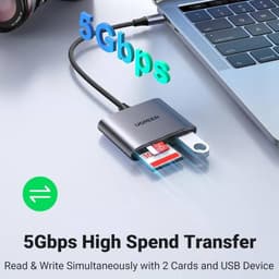 Ugreen - USB-C SD card reader 3-in-1 (CM387 / 80798), gray/black – Bild 3