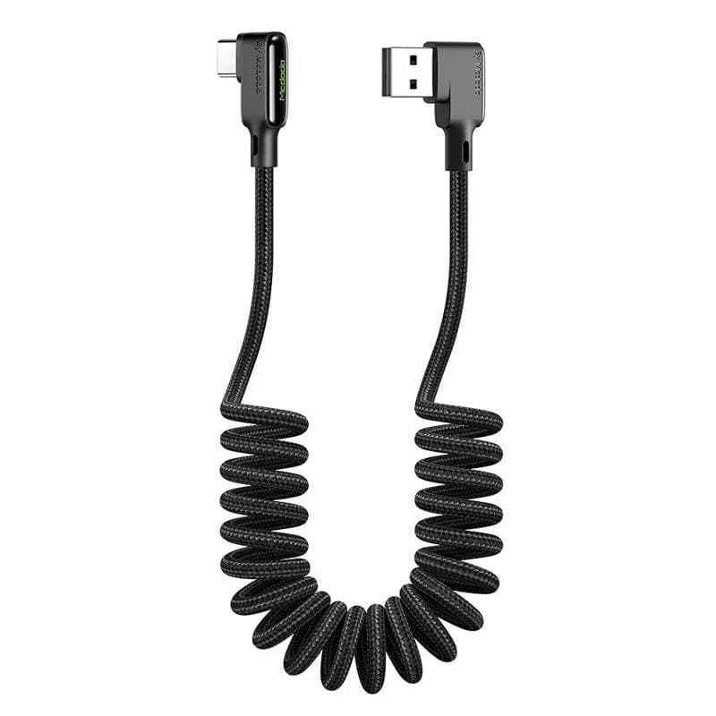 Mcdodo - Spiralkabel USB-A auf USB-C, 1,8 m, schwarz