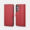 iCarer Samsung S22+ Genuine Leather Flip Book Case Red