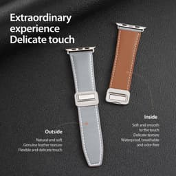 Apple Watch - cinturino in vera pelle DUX Gadget Series (42MM-49MM) versione YA, grigio – Bild 7