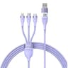 Baseus - Flash Serie Ⅱ - 2-in-1 Ladekabel U+C auf M+L+C, 100W 1.2m, Lila (CASS030105)