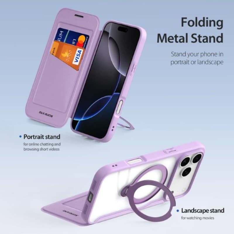 iPhone 17 Pro - Dux Ducis Skin X Pro Series Hülle mit MagSafe Stand, Rose Gold – 2