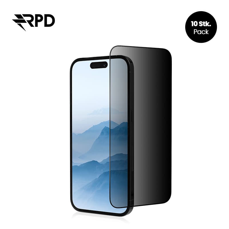 iPhone 13 Pro Max / 14 Plus - RPD SilkTouch Premium - Edge-to-Edge Tempered Glas / Panzerglas, Privacy (10er Pack, B2B)