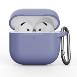 AirPods 4th Gen - Custodia in silicone - Protezione robusta con moschettone, Lavanda (viola) – Bild 1