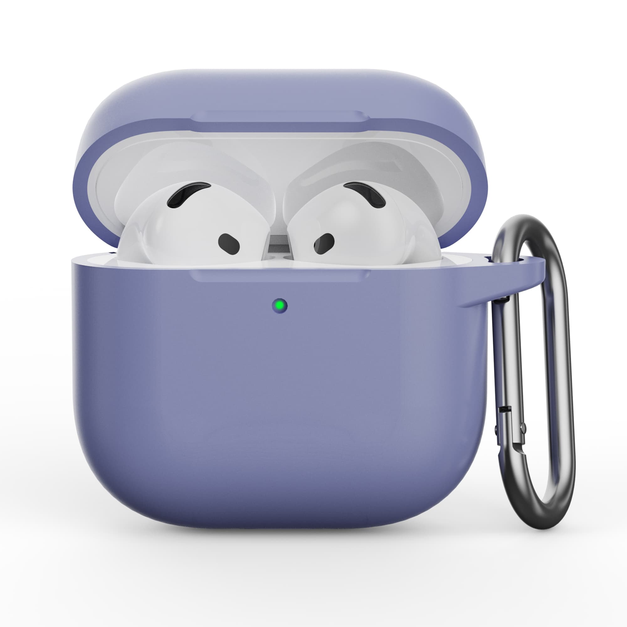 AirPods 4th Gen - Silicone case - Robust protection with carabiner, Lavender (purple)