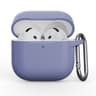 AirPods 4th Gen - Custodia in silicone - Protezione robusta con moschettone, Lavanda (viola)