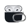 Étui en silicone pour AirPods 3ème génération - Protection robuste avec mousqueton, noir