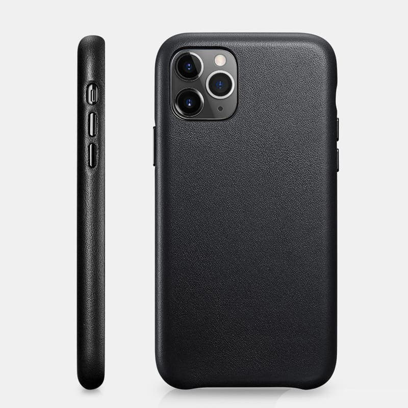 iPhone 11 Pro Max - iCarer genuine leather back case black (RIX1120-BK) – 3