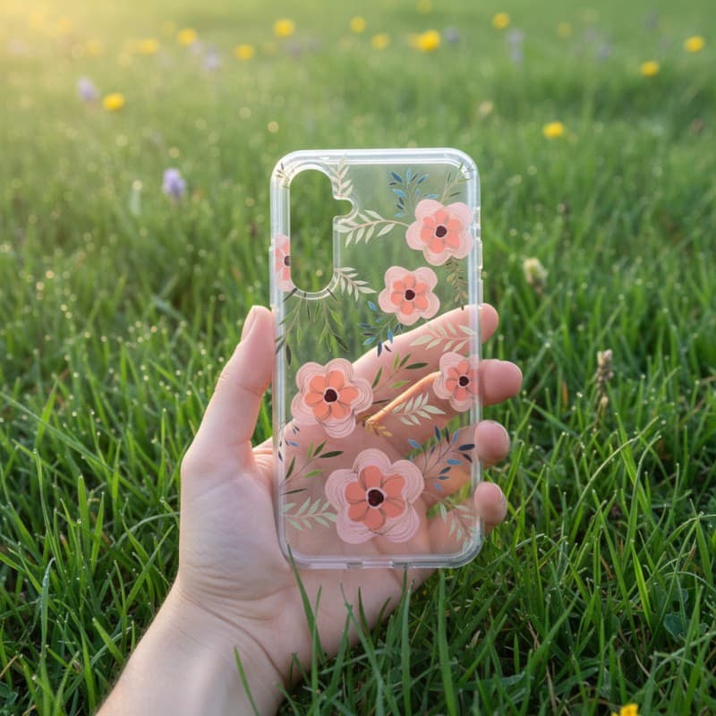 A35 - Blumenhülle mit grossen pinken Blumen – 2