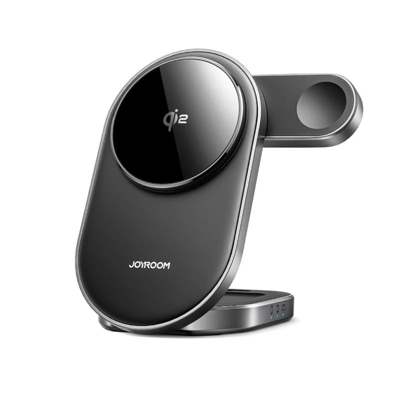 Joyroom - Caricabatterie induttivo wireless Qi 3-in-1, nero – 2