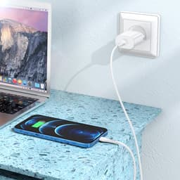 Hoco - PD25W charger set with Lightning-to-Type-C cable, compatible with iPhone, white – Bild 8