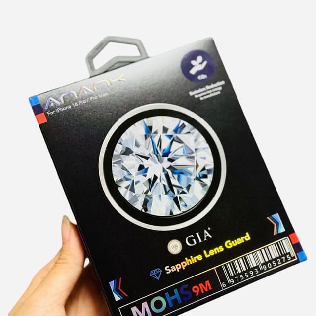 ANANK iPhone 16 Pro / 16 Pro Max - rear camera armored glass - Safir material with GIA certificate, silver