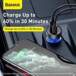 Baseus - Particular - Autoladegerät mit Digitalanzeige, 65W, Dunkelgrau (CCKX-C0G) – Bild 2