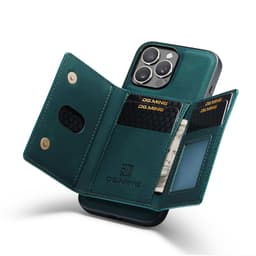 iPhone 12 Pro Max - DG.MING Etui, Leder-Optik, Kartenfach & Magnetverschluss, Grün – Bild 6