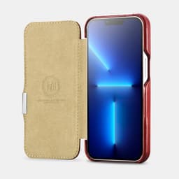 iCarer iPhone 15 Pro - Vintage Echtleder Flipcase braun (WMI15230614-BN) – Bild 3