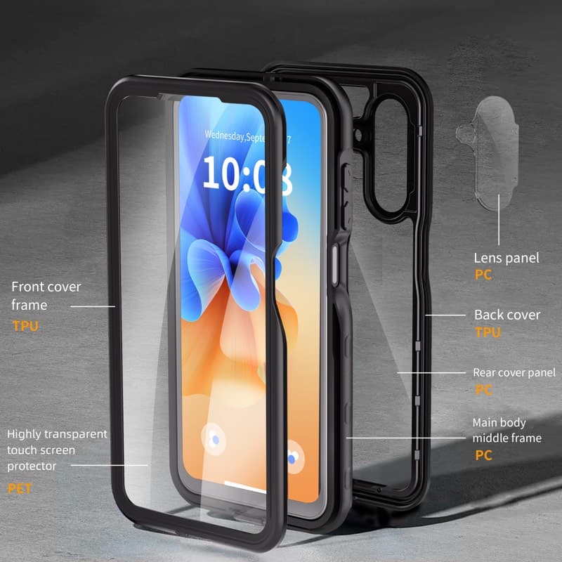 Samsung Galaxy A26 - Custodia impermeabile per esterni Redpepper IP68 SAM Series, nero – 4