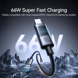 Joyroom Digital Display Fast Charging Cable (S-A16Pro) Type-A to Type-C, 1.2m, Schwarz – Bild 4
