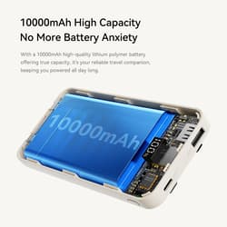 Rock - P55 10000mAh, Powerbank with built in Cables, Beige – Bild 6