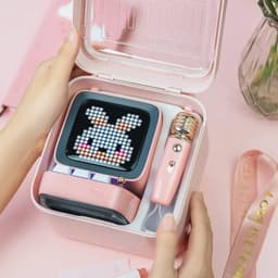 Divoom - DitooMic- Altoparlante Pixel Art a 8 bit - Bluetooth - Karaoke e Voice Morphing - Rosa – Bild 6