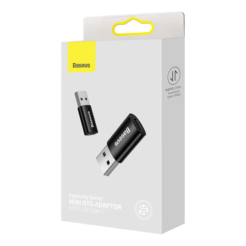 Baseus - Ingenuity Serie - Mini OTG Adapter USB 3.1 auf Typ-C, Schwarz (ZJJQ000101) – 4