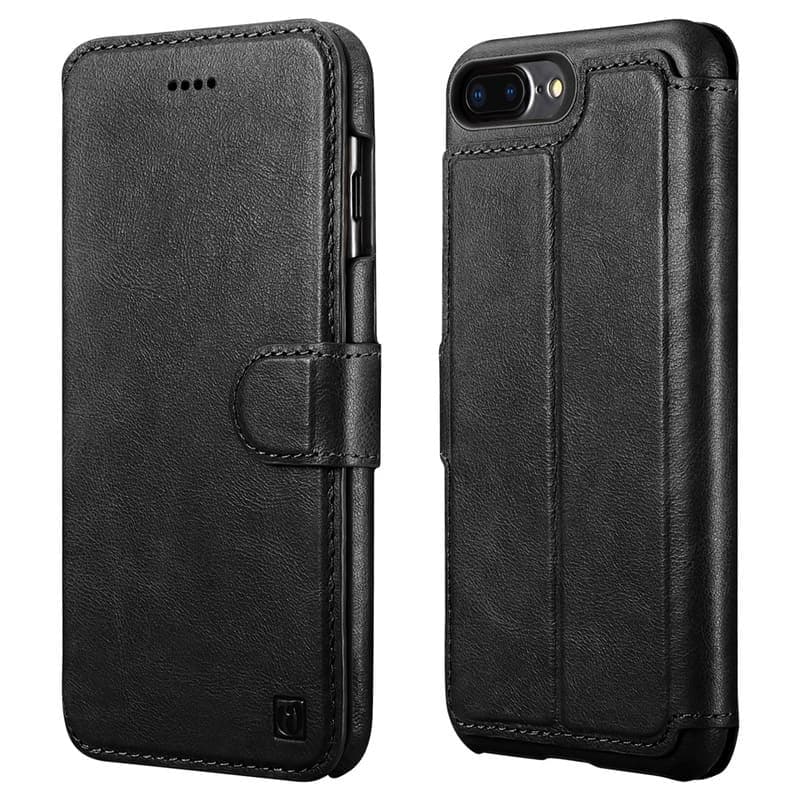 iPhone 7+/8+ iCarer Detachable PU Leather Wallet Case black