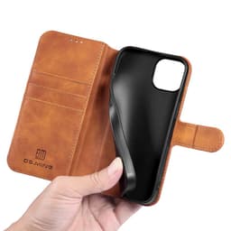 iPhone 13 Mini - DG.MING Vintage Flip Case, 3 card slots, magnetic closure, camel brown – Bild 9