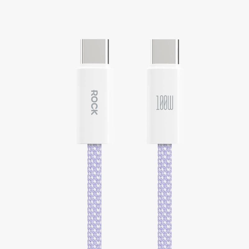 ROCK Rainbow Series C TO C 100W Fast Charging Data Cable 1.2M Violett