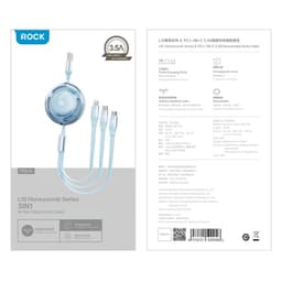Rock L10 Honeycomb 3in1 Datenkabel – Micro-USB, USB-C, Lightning, Rosa – Bild 3