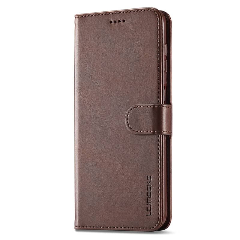 Samsung A71 (2020) - LC.IMEEKE Etui portefeuille avec 3 compartiments pour cartes & fermeture magnétique, marron – 2