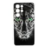 Samsung Galaxy S21 Ultra – Actec Backcase Grey Tiger mit grünen Augen & Raubkatzen-Design, Schwarz