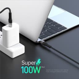 DUZZONA - 3-in-1 USB-C, 1.3m, Schwarz - Lightning, Micro USB, Typ-C Adapter, 100W Schnellladung – Bild 5