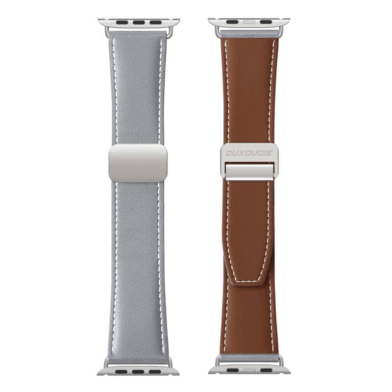 Apple Watch - DUX Gadget Series Armband aus echtem Leder (42mm-49mm) YA Version, Grau – 3