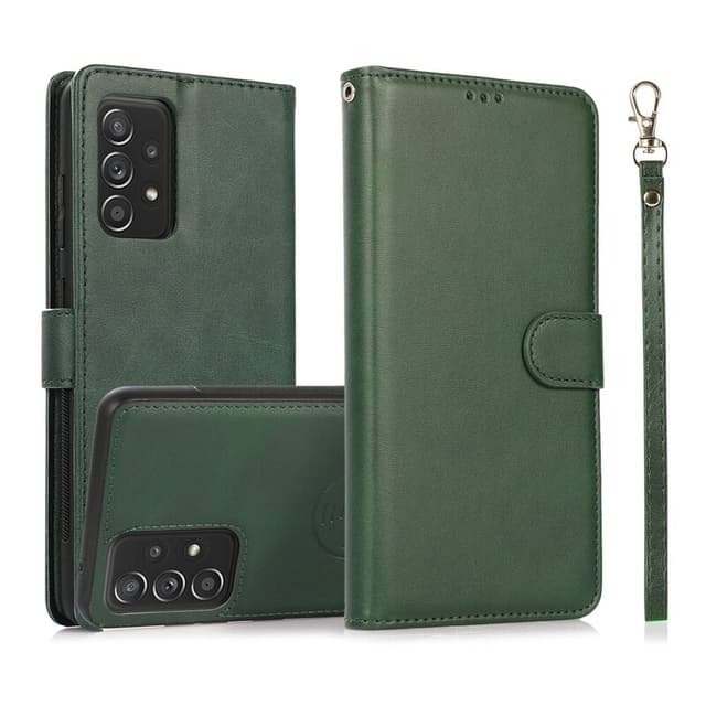Samsung Galaxy S24 Ultra - Magnetic 2in1 flip case with card slots & wrist strap, green