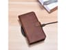 iPhone 12 Pro Max - iCarer Crazy Horse genuine leather wallet case, 2in1 with RFID protection, brown